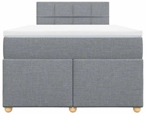 Cama boxspring com colchão 120x190 cm tecido cinzento-claro