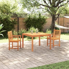 Conjunto de Jantar para o Jardim com 3 Peças em Madeira Sólida de Acácia