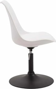 Conjunto de 4 cadeiras de sala de jantar Maverick em plástico com estrutura preta 76-81 x 48 x 57 cm Branco