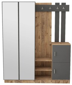 Hall Stand DD8 – Pinheiro Atlântico e Antracite – 147,2x179,7x37,5 cm