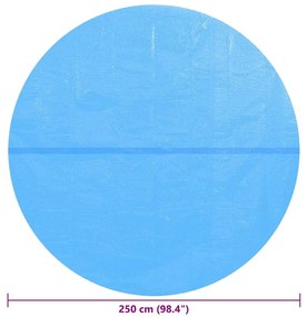 Película para piscina PE solar flutuante redondo 250 cm azul