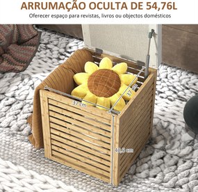 Banco com Arrumação Bergen – 40x40x47 cm – 57,7 L – Cinza e Madeira –