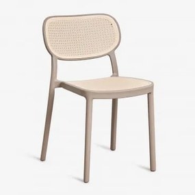 Pack De 2 Cadeiras De Jantar Empilháveis Em Polipropileno Omara Moka Brown - Sklum