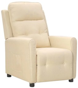 342286 vidaXL Poltrona reclinável tecido cor creme