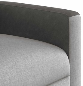 Poltrona massagens reclinável elétrica tecido cinzento-nublado