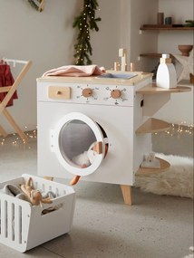 Agora -30€: Máquina de lavar e de passar a ferro, em madeira branco
