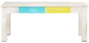 Mesa de centro 110x60x45cm madeira de mangueira maciça branco