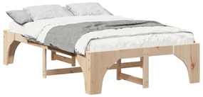 Estrutura de cama de chão Castanho 140 x 190 cm
