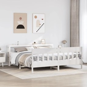 vidaXL Cama sem colchão 180x200 cm madeira de pinho maciça branco