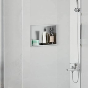 vidaXL Nichos de Chuveiro Prateado 30 x 20 x 9.5 cm Aço inoxidável