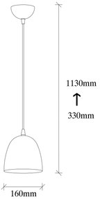 Candeeiro Suspenso Tattoo – Dourado – 16 x 16 cm
