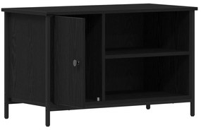 Armário para TV vidaXL Preto Carvalho 80x40x50 cm Madeira de Engenhari