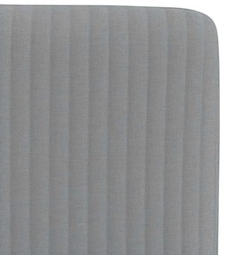 Cadeiras de jantar 6 pcs tecido cinzento-claro