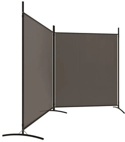 Divisória/biombo com 2 painéis 348x180 cm tecido antracite