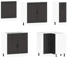 11 peças armário de cozinha conjunto Lucca preto