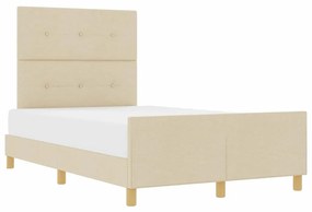 Cama vidaXL Creme 120x200 cm em Tecido