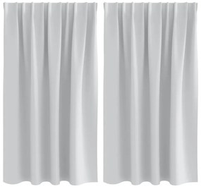 Cortinas com cortinas 2 pcs Cinza Claro 140 x 140 cm Poliéster