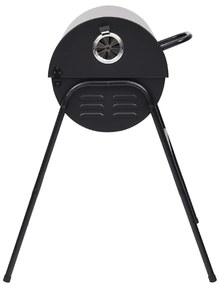 Grelhador barril c/ 2 grelhas de cozinhar 80x95x90 cm aço preto