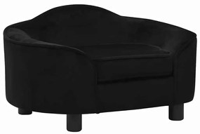 vidaXL Sofá para cães 67x47x36 cm pelúcia preto