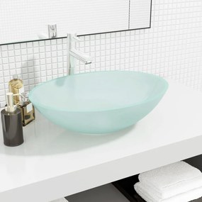 345243 vidaXL Lavatório 50x37x14 cm vidro fosco