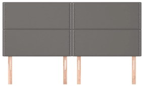 Cabeceira de cama 4 pcs couro artificial 90x5x78/88 cm cinzento