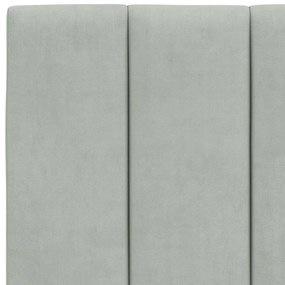 Almofadão de cabeceira 140 cm veludo cinzento-claro
