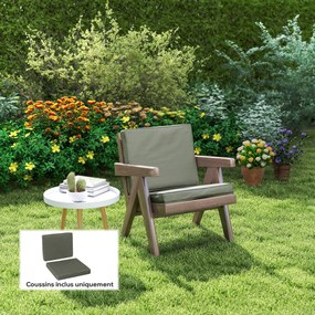 Almofadas para cadeiras e poltronas de jardim (NÃO INCLUÍDO) – assento e encosto com capas removíveis em poliéster, 56x52/56x46 cm, cinzento escuro