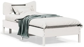 vidaXL Cama sem colchão 75x190 cm madeira de pinho maciça branco