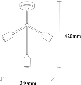 Candeeiro Chandelier Sparrow – Preto – 34 x 10 cm