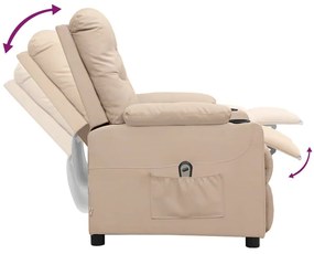 Poltrona reclinável elétrica tecido cor creme