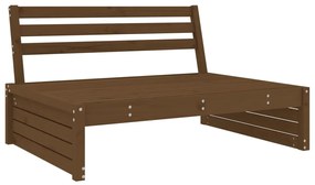 2 pcs conjunto lounge de jardim pinho maciço castanho-mel