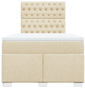 Cama com molas/colchão 120x200 cm tecido cor creme