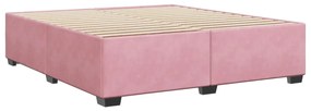 Estrutura de cama 180x200 cm veludo rosa