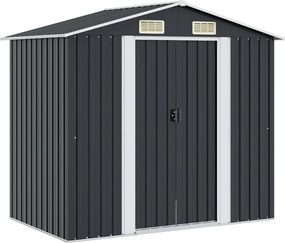 47028 vidaXL Abrigo de jardim 204x132x186 cm aço antracite