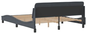Estrutura de cama sem colchão 160x200 cm veludo cinzento-escuro