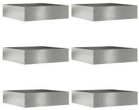 vidaXL Acabamento para Gramado 6 pcs Prateado 50 x 50 x 13 cm