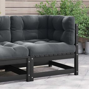 vidaXL Sofá de canto p/ jardim c/ almofadões pinho maciço antracite