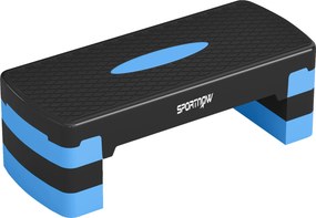SPORTNOW Stepper Fitness Aeróbico 3 Níveis, Altura Ajustável 10/15/20 cm com Elevadores, Superfície Antiderrapante, 68x29x20cm, Azul | Aosom Portugal