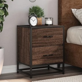 vidaXL Mesas de cabeceira 2 pcs derivados de madeira carvalho castanho