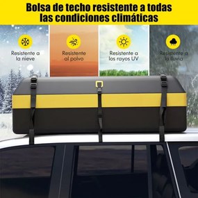 Mala 600L de carga para tejadilho do carro Saco de carga para tejadilho do carro à prova de água Saco de bagagem para carro com 10 correias Amarelo e
