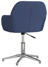 Cadeira de escritório giratória tecido azul