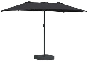 vidaXL Guarda-sol de Jardim Preto 385 x 209 x 244 cm Poliéster