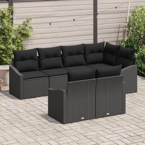 Conjunto de Jantar para Jardim de 7 Peças com Almofadas em Rattan Sint
