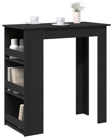 Mesa de bar com prateleira 102x50x103,5 cm carvalho preto