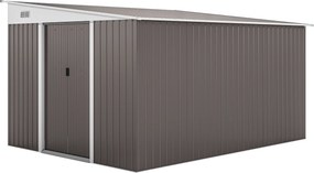 Outsunny Abrigo de Jardim 8,9 m² 280x345x201 cm Abrigo de Exterior de Aço para Armazenamento com Portas e 2 Janelas Cinza | Aosom Portugal