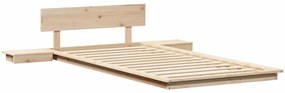 Estrado de Cama com Mesas de Cabeceira 80x200cm Madeira Sólida