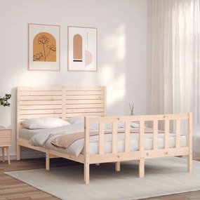 Estrutura de cama com cabeceira 120x200 cmmadeira maciça