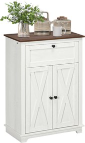 HOMCOM Aparador Sala Estar Portas Duplas Gaveta Prateleira Ajustável Cozinha Dormitório Funcional 60x30x874 cm Branco | Aosom Portugal
