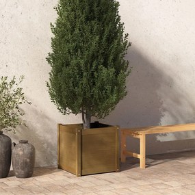 vidaXL Vaso/floreira de jardim 50x50x50 cm pinho maciço castanho mel