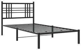 Estrutura de cama com cabeceira 90x200 cm metal preto